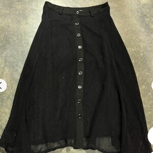 Patrizia Luca Milano Women's Black Mesh A-Line Midi  Skirt Size L